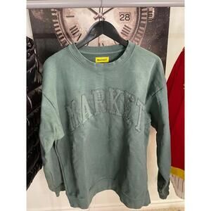 Chinatown Market Sweatshirt Mens Large Green Long Sleeve Crewneck Heavy Spellout